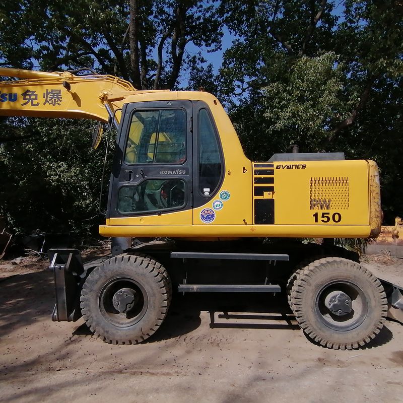 Μεταχειρισμένο Εκσκαφέας με Τροχούς Komatsu PC150W-6 Μεταχειρισμένο 15 Τόνων Κινητό Εκσκαφέας από την Κίνα